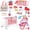 red, variant on LINXUXIE Doctor Kit for Toddlers, Pretend Medical Station Set with Mobile Cart, Birthday Gifts for Kids 3-5 5-8 8-12 Year Old