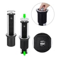 thumbnail image 4 of Retractable Desktop Power Socket USB Port Kitchen Table Countertop Usage Black 3 Power Socket 2 USB Port, 4 of 7