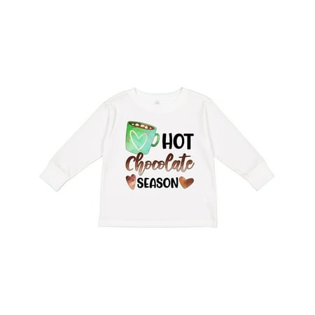 

Inktastic Hot Chocolate Season with Green Mug and Hearts Gift Toddler Boy or Toddler Girl Long Sleeve T-Shirt