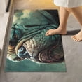 thumbnail image 2 of Dreamtimes Toiletry Mat Painting Bulldog Print, Luxury U-Shaped Toilet Rug, Soft Comfortable Contour Mat for Bathroom Floor, 17.3"x13.4", Non-Slip Absorbent Bath Carpet, Dry Quickly, Machine Washable, 2 of 4
