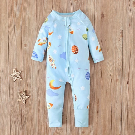 

Tejiojio Girls and Toddlers Soft Cotton Clearance Spring And Autumn Boys Long Sleeve Planet Space One-piece Romper Romper Kids Jumpsuit