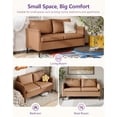thumbnail image 6 of LAZZO 51" Modern Loveseat Sofa, 2-Seater Linen Fabric Couch for Bedroom & Office, Brown, 6 of 9