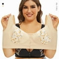 thumbnail image 3 of Women’s Front Close Bra Extra Back Support Wireless Bra Plus-Size Full Coverage Smoothing Bra for Old Women with Wide Adjustable Straps, 3 of 9