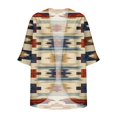 thumbnail image 4 of Olyvenn Get it today Women's Loose Kimono Cardigan 3/4 Sleeve Open Front Lightweight Ethnic Print Outwear Tops Cardigan Sweaters with Pockets Khaki 10, 4 of 5
