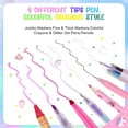 thumbnail image 4 of JYPS 56 Pc Fruit Scented Marker Set with Glitter Unicorn Case, Art Supplies Kit for Kids Ages 4-8, 4 of 7