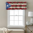 thumbnail image 3 of Floral Valance Curtain for Windows Puerto Rico's Star Flag Theme Flowers Collage Rod Pocket Curtain Valances Short Window Treatments Panels for Kitchen Bathroom Laundry Room Basement 60 x 18 Inch, 3 of 9