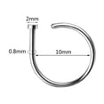 thumbnail image 6 of QQTDFG 10 Pcs Surgical Steel Nose Rings D Shaped Nostril Piercing Conch Helix Piercings-Black-18G(1.0mm)-8mm, 6 of 9
