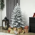 thumbnail image 2 of HOMCOM 5ft Christmas Tree, Full Flocked Pine Tree, Easy Assembly, 2 of 10