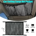 thumbnail image 2 of Car Roof Bag Car Ceiling Storage Net Interior Overhead Roof Top with Drawstring 35.4 x 27.2 Inch, 2 of 8