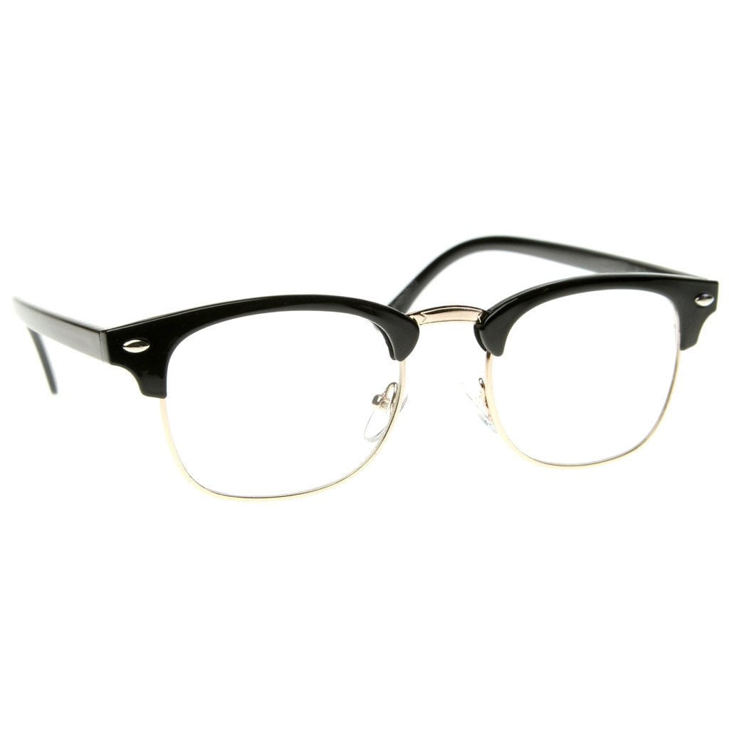 Clear Lens Eyeglasses Classic Square Horn Rim Vintage Frames Matte Finish 