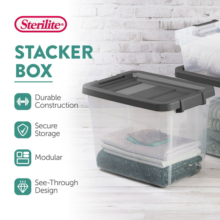 Plastic Storage Containers Sterilite Modular Stackers 30 Qt