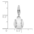 thumbnail image 5 of Auriga 925 Sterling Silver 3-D and Enameled Baseball Charm with Fancy (L - 32mm, W - 11mm), 5 of 7
