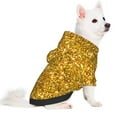 thumbnail image 2 of Fotbe Gold Glitter Print Small Dog Sweater Hoodies Pet Grey Hooded Soft Fleece Sweatshirts with Pocket Fall Winter Puppy Cat Sweaters Warm Clothes-Small, 2 of 7