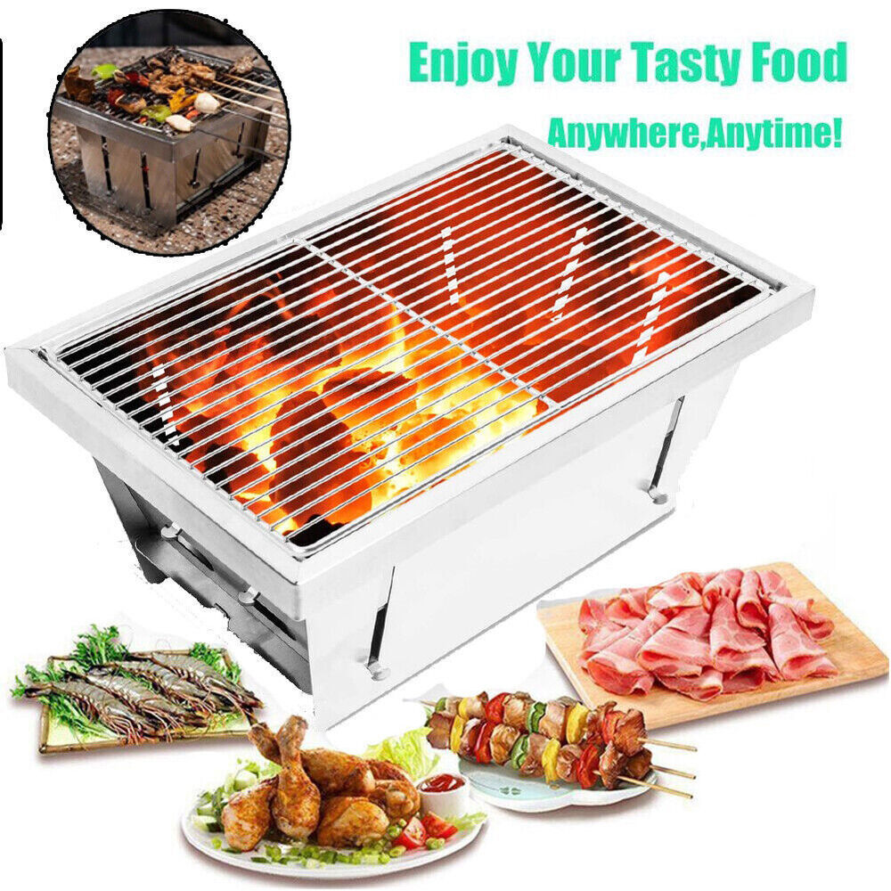 Foldable Barbecue BBQ Grill Charcoal Fire Stove Outdoor Camping Picnic Cooker US