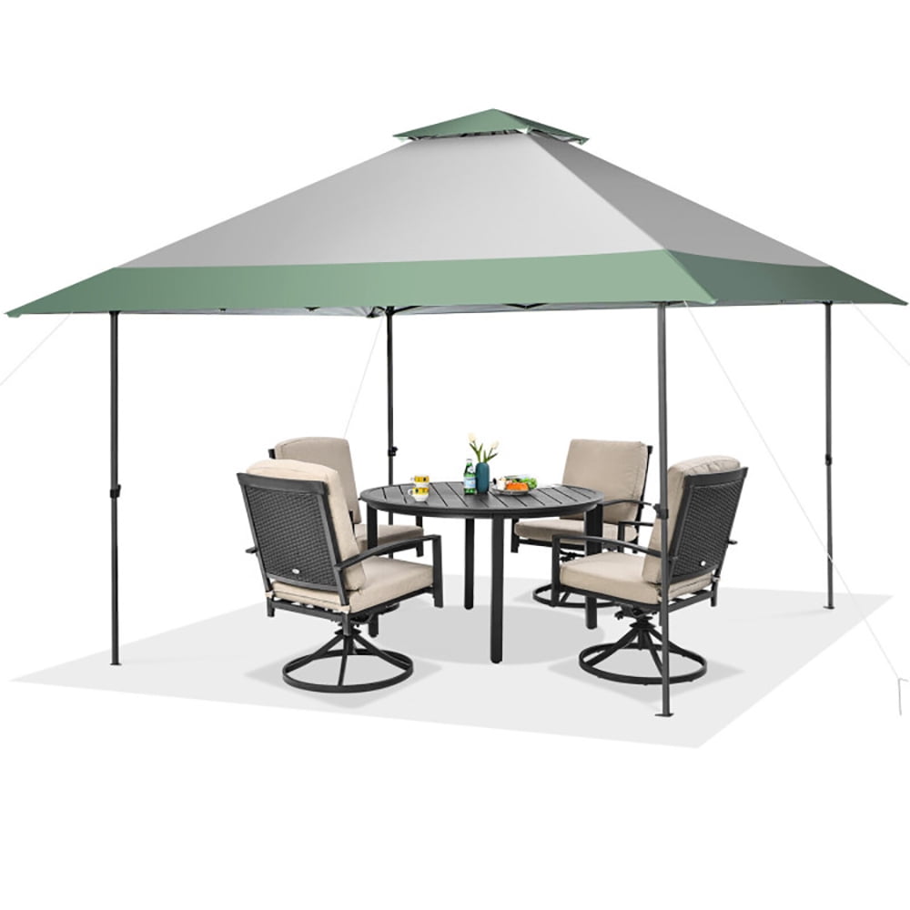 Aimee Lii 13 x 13 Feet Pop-Up Patio Canopy Tent with Shelter and Wheeled Bag, Backyard Canopy Gazebo for Party Camping BBQ Events, Gray