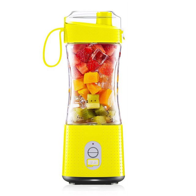 Mini licuadora portátil amarilla, tamaño Personal, licuadora eléctrica de frutas, exprimidor eléctrico recargable por USB para mezclar frutas, bebé v