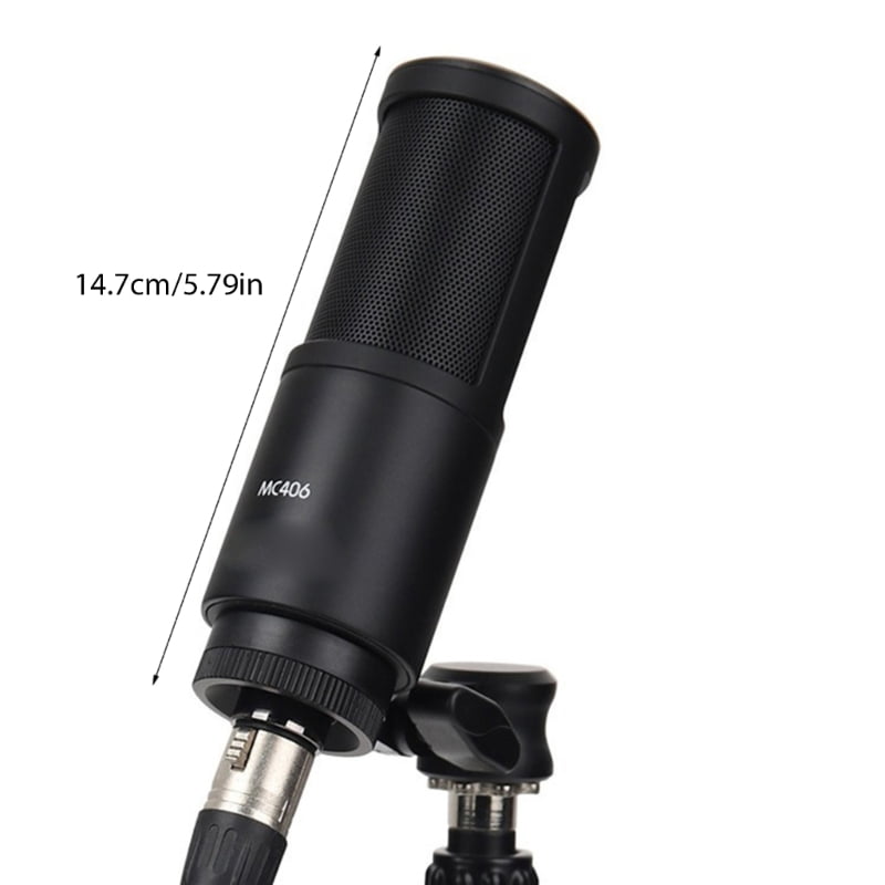 USB Condenser Microphone MC406 360Degree For Professional Recording, Noise Cancelling Monitoring Sound Adjustment
