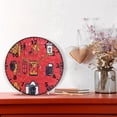 thumbnail image 6 of 9.84in Red Minimalist Creative Pattern PVC Canvas Wall and Table Clock with Canvas Texture, Black or Gold Hands, 6 of 11