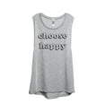 thumbnail image 1 of Choose Happy Women's Fashion Sleeveless Muscle Tank Top Tee Sport Grey Medium, 1 of 4