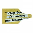 thumbnail image 1 of Fitness Cutting Board, My Body in Under Construction Hand Drawn Text Sports Healthy Living, Decorative Tempered Glass Cutting and Serving Board, Wine Bottle Shape, Marigold White Black, by Ambesonne, 1 of 1