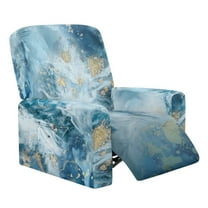 Kuiaobaty Marble Print Reclining Sofa Slipcover Breathable Recliner Chair Cover Durable Reclining Slipcover Washable Recliner Couch Cover with Elastic Bottom for Living Room