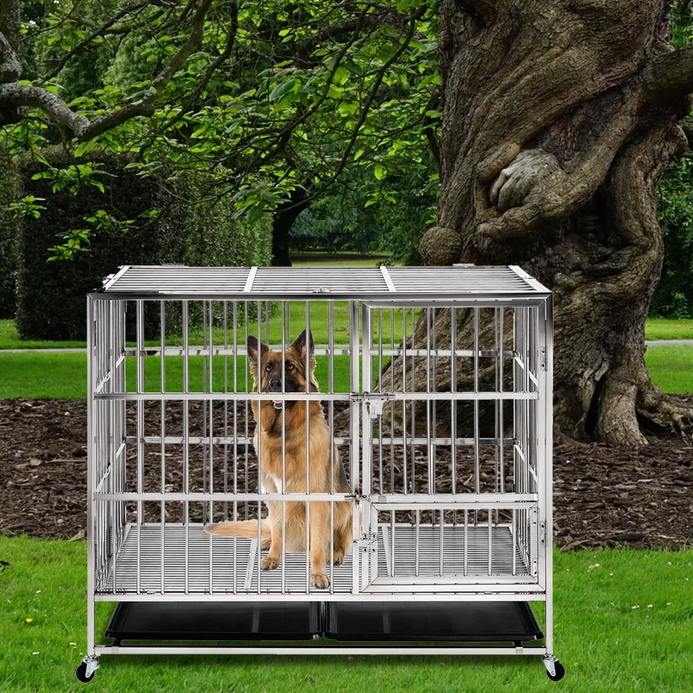 SEGMART 49'' HeavyDuty Dog Crates, Large Size Dog Kennel with 2 Locks