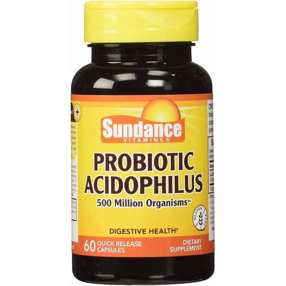 Sundance Probiotic Acidophilus 500 Million Organisms Quick Release Capsules, 60 Ea, 2 Pack