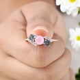 thumbnail image 5 of Rose Quartz Engagement Ring 925 Sterling Silver Ring Cluster Topaz Diamond Personalized Jewelry for Women Chritsmas Day Gift for Her Round Cut Gemstone Promise Ring, 5 of 6