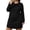 Black, variant on Busydd Plus Size Sleep Dresses for Women Fashion Oversized Solid Color Long Sleeve Dress Casual Basic Round Neck Mini Fall Dresses L