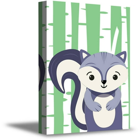 Awkward Styles Little Skunk Printed Canvas Forest Picture Skunk
