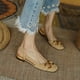 thumbnail image 5 of Sandalias retro de tacón bajo de estilo francés con punta cerrada para mujer, sandalias con correa de gamuza con hebilla de caballo vacía en la espalda de estilo veraniego para mujer, 5 of 5