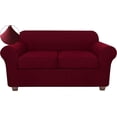 thumbnail image 1 of Easy Install Full Coverage Design Sofa Covers, Super Stretch Loveseat Slipcover for 2 Seats: 145-185cm, Innovative Style Jacquard Fabric Protection from Sunlight, Navy Blue, 3 Pieces Set, 1 of 5