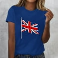 thumbnail image 4 of WREESH Womens Basic Graphic Tees Great Britain Uk Flag T-Shirts Fashion Printed Crewneck Short Sleeved Casual Top Shirt Blue, 4 of 4