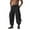 A_ Black, variant on YLSDY Mens Wide Leg Cargo Pants Baggy Drawstring Elastic Waist Lounge Workout Hiking Sweatpants with Multi Pockets Gray S