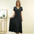 thumbnail image 6 of MEICHEN Women's Summer Sleepshirts Nightgowns for Women for Sleeping Short Sleeve V Neck Long Dress Causal Nightwear Womens Home Essentials Fashion Clothing, 6 of 7