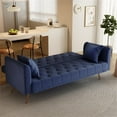 thumbnail image 5 of 71" Convertible Sofa Bed Folding Velvet Sofa with Adjustable Backrest in Blue, 5 of 9