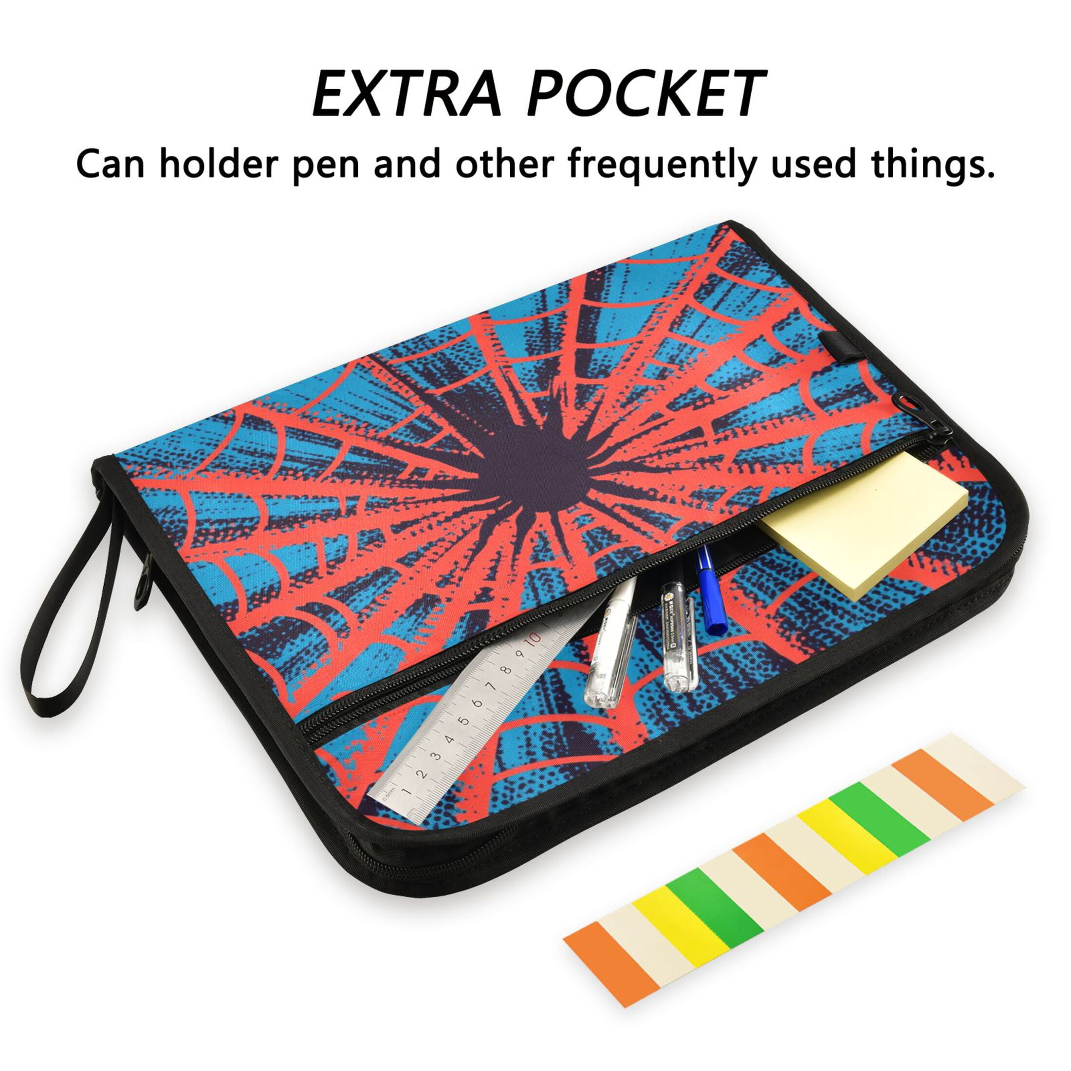WOBOGO Red Spiderweb Expanding File Folder Letter Size Accordion Filing Organizer 13 Pocket Separate Organ Pocket