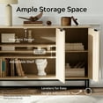 thumbnail image 5 of EYYTHUNG Fluted Storage Cabinet with 3 Doors, Modern Farmhouse Light Oak Wooden Credenza with Adjustable Shelves, 1 Pack, 5 of 8