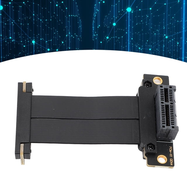 PCIe 4.0 X1 Extension Cable, Dual 90 GPU Riser Cable, Right Angle PCIe Extender Extension Cable for Card Sound Card USB PCIe Cards 2.5G Sound Cards