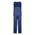 thumbnail image 3 of Wangmeiwg Women's Pajama Sets Comfort Womens Sleepwear Set Soft Two Piece Pajama Outfit Nightwear For Ladies Cozy Loungewear S Navy, 3 of 5