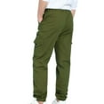 thumbnail image 5 of Aocisk Boys Cargo Pants Stretch Elastic Waist Twill Joggers for School Casual Kids Pants Army Green 4-5 Years, 5 of 8