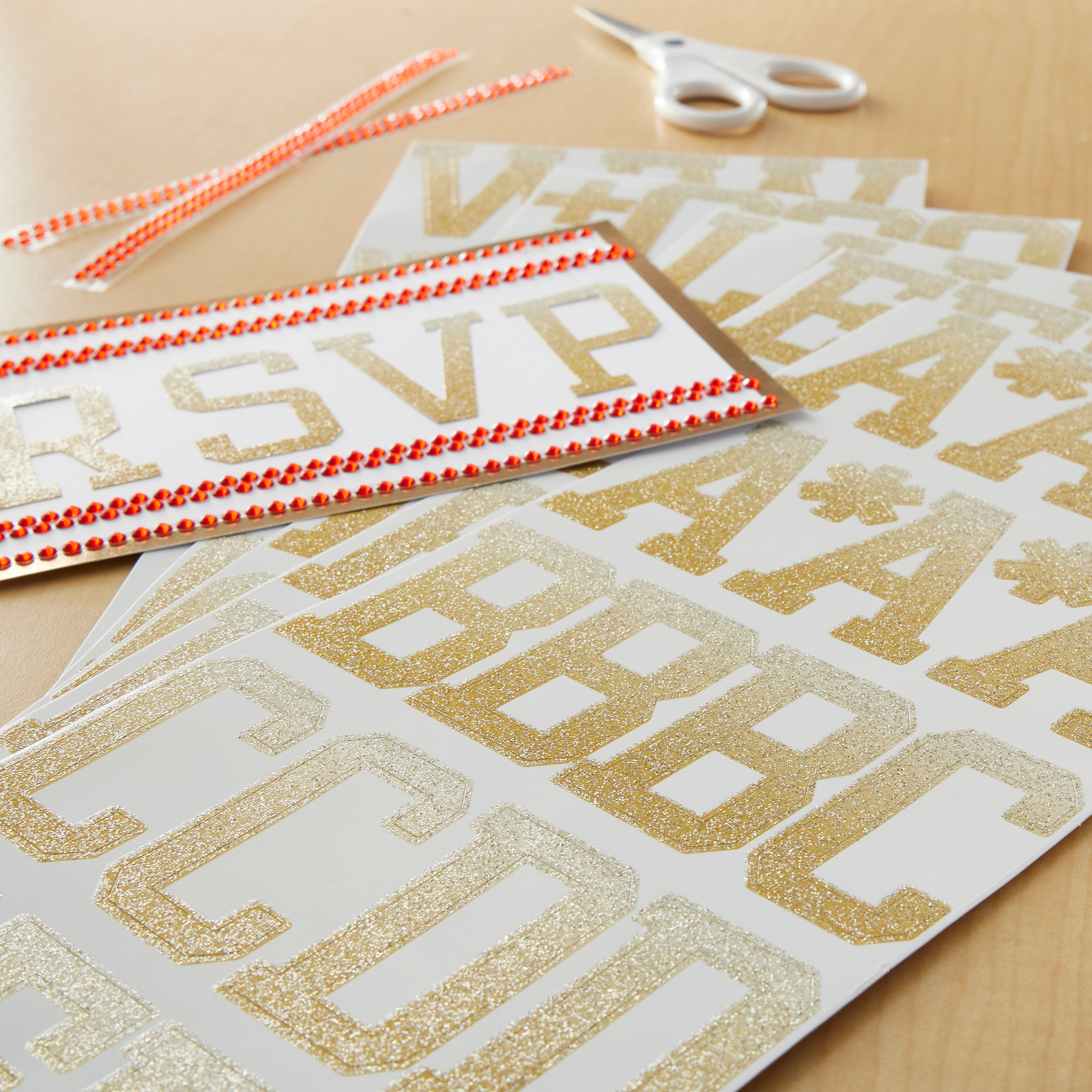 Recollections Gold & White Glitter Ombre Alphabet Stickers, 6 Packs: 117 ct. (702 total)