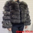thumbnail image 1 of MAOMAOKONG Super Hot Winter Women Luxury Thick Real Raccoon Fur Coat Natural Fox Fur Jacket Plus Size Furry Jackets Female Vest, 1 of 5
