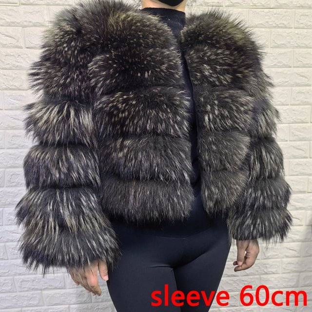 MAOMAOKONG Super Hot Winter Women Luxury Thick Real Raccoon Fur Coat Natural Fox Fur Jacket Plus Size Furry Jackets Female Vest