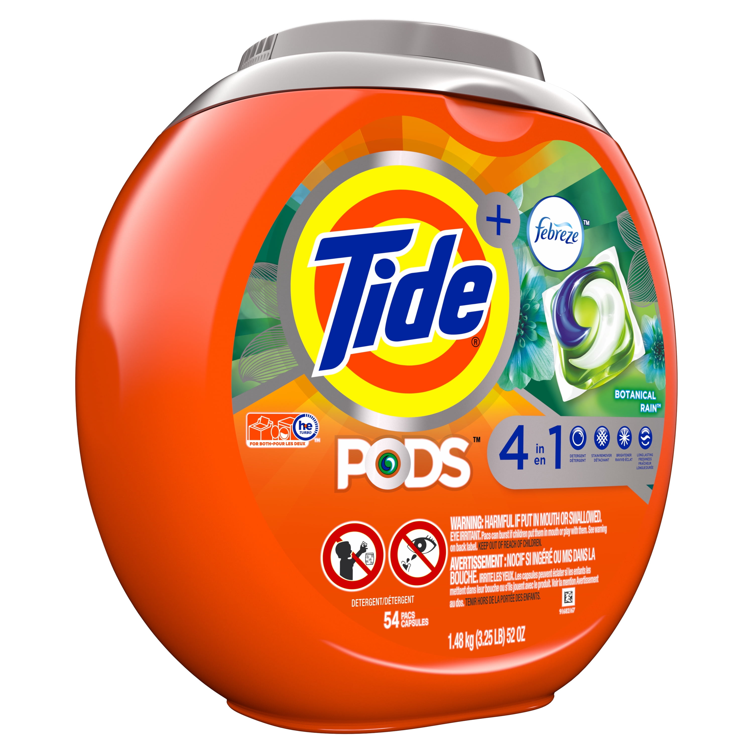 Tide Pods Febreze Botanical Rain, 54 ct Laundry Detergent Pacs - 1