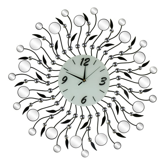 Three Star Import & Export YC1070 28 in. Round Wall Clock with Round Mirror Pieces