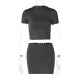 thumbnail image 3 of Conjunto De Minifalda Traje de falda de playa Vestido corto de dos piezas de moda para vacaciones de fiesta (Gris L) Ygjytge para Mujer Gris T XXL, 3 of 8
