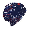 thumbnail image 6 of Rocae Red White Blue Fireworks 1 for Beanies Hats for Men Women Warm Chunky Knit Hats Winter Adult Milk Silk Knitted Beanie, 6 of 7