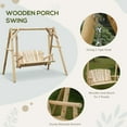 thumbnail image 4 of Outsunny 6.5' Outdoor Loveseat 2 Person Wood Porch Swing Natural Wood, 4 of 10