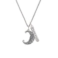 thumbnail image 2 of Delight Jewelry Silvertone Large Swirl Man in Moon Silvertone Fearless Bar Charm Necklace, 23", 2 of 4